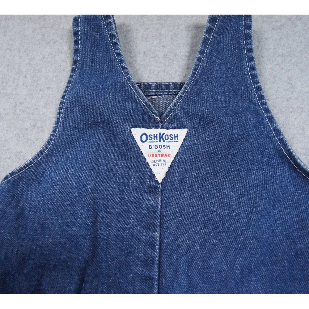 Vintage OshKosh Bgosh Vestbak Denim Footed Overalls Blue Made in USA 6-9 Months